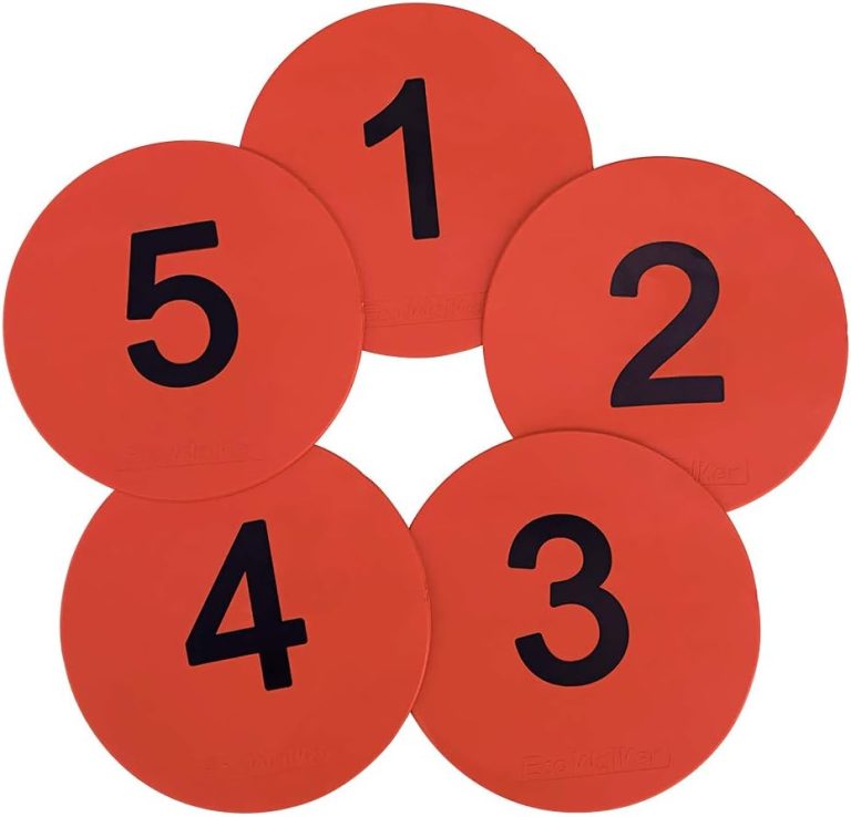 8inch Numbered Floor Spot Markers (Red 1-5)