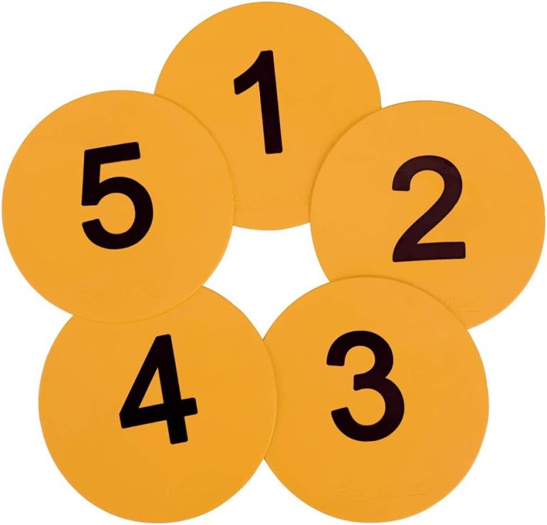 8inch Numbered Floor Spot Markers (Yellow 1-5)