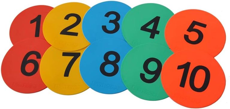 8inch Numbered Floor Spot Markers (Multi 1-10)