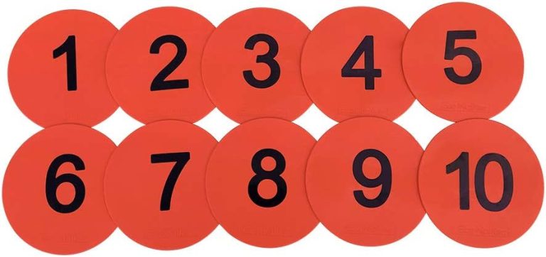 8inch Numbered Floor Spot Markers (Red 1-10)