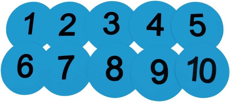 8inch Numbered Floor Spot Markers (Blue 1-10)