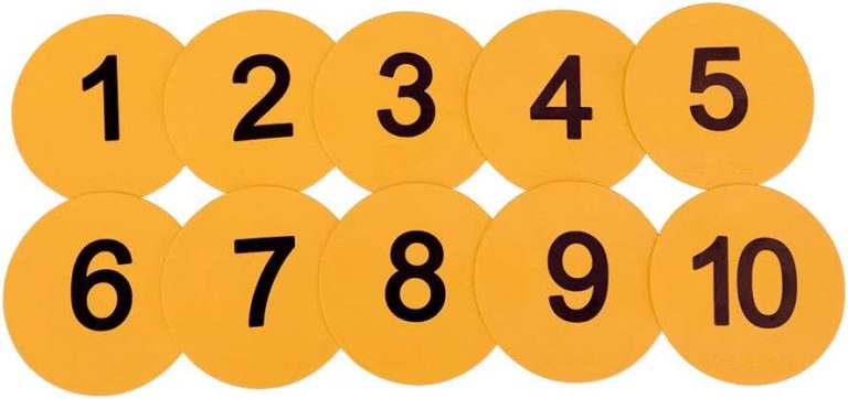 8inch Numbered Floor Spot Markers (Yellow 1-10)