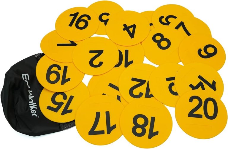 4inch Mini Floor Spot Markers for Classroom Preschool and Kindergarten (Set of 20pcs) (Yellow number 1-20)