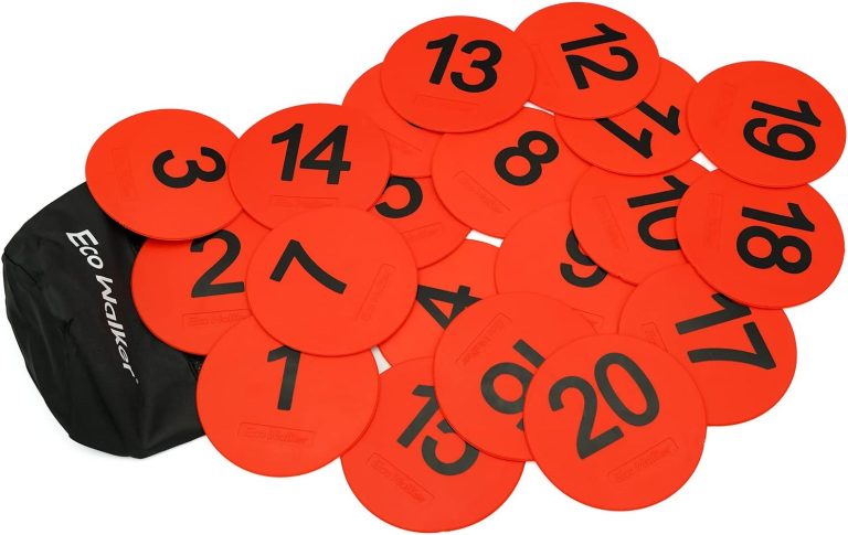 4inch Mini Floor Spot Markers for Classroom Preschool and Kindergarten (Set of 20pcs) (Red number 1-20)