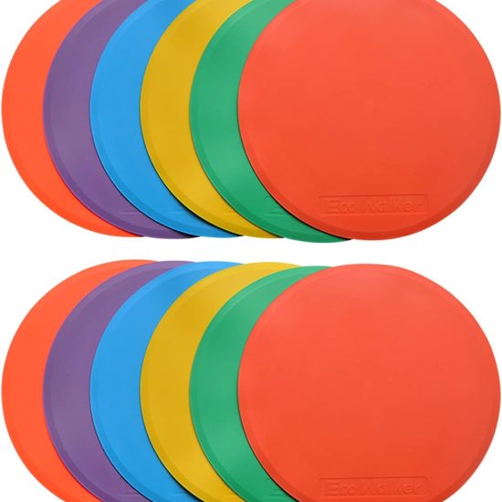 10inch Spot Markers 12pcs Floor Flat Field Cones for Sports Speed Agility Training (12 pcs)