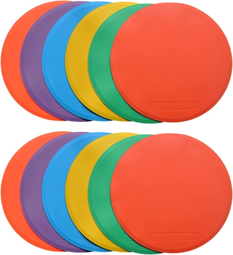 10inch Spot Markers 12pcs Floor Flat Field Cones for Sports Speed Agility Training (12 pcs)