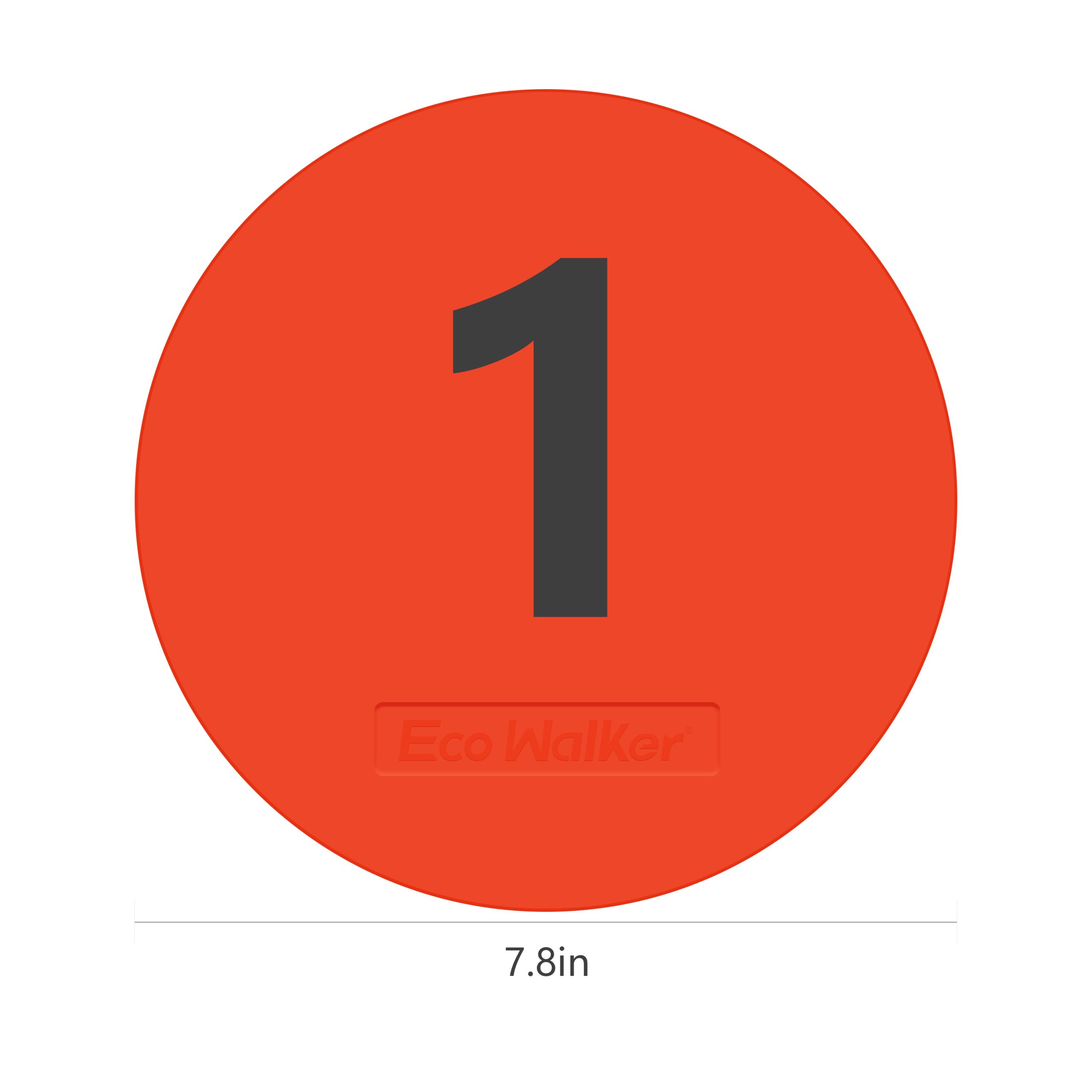 Marcadores de suelo numerados 8" — rojo, 1–10
