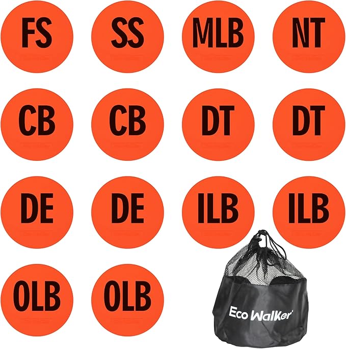 Football Defense Drill Cone Set - Flexible 3-4/4-3 Defensive Formation Training Cones