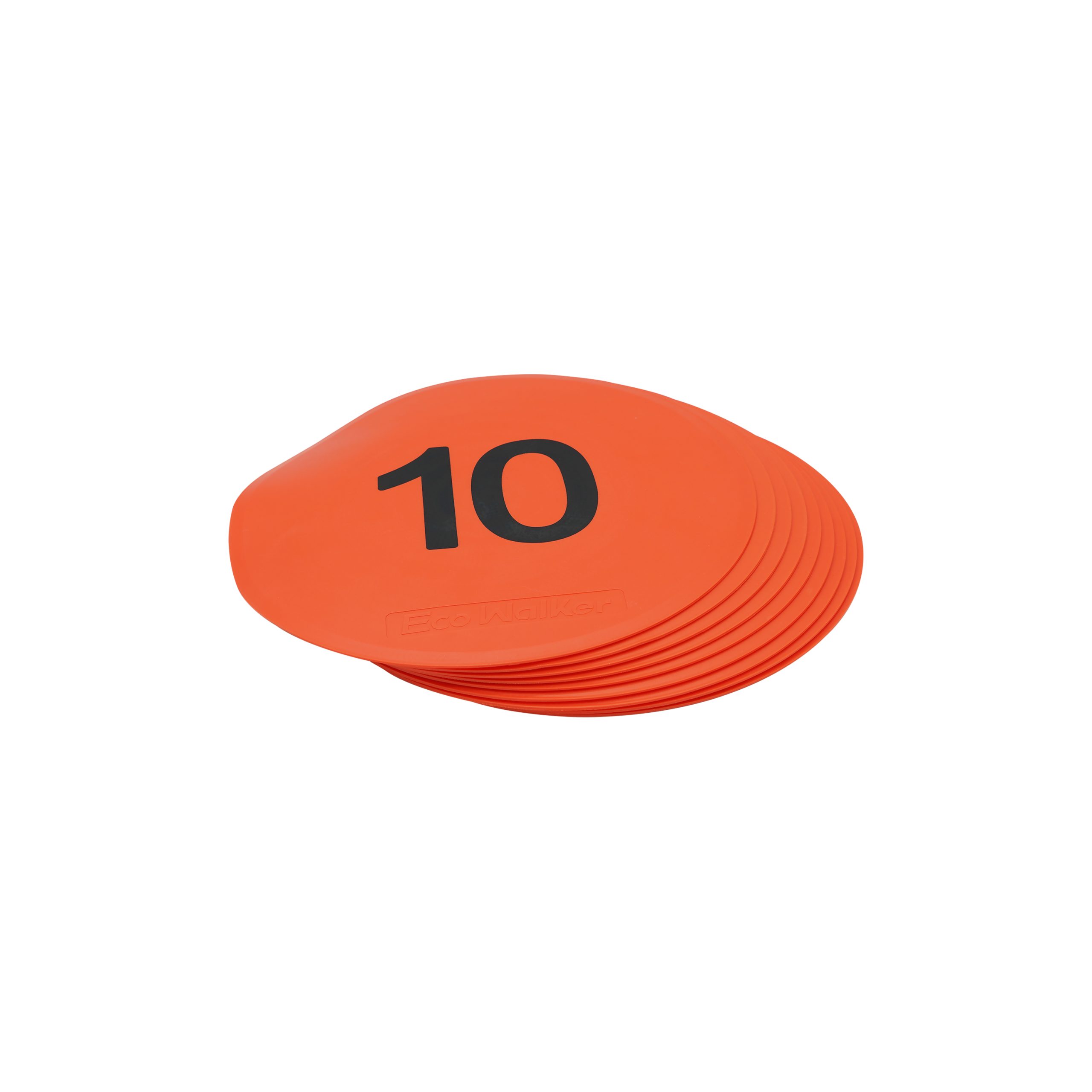 EcoWalker 25cm Numbered Spot Markers 1–10 — Red 10-Pack