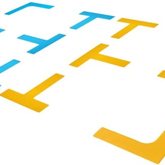 EcoWalker Court Corner & Junction Markers — Blue & Yellow T/L Shapes (12-Piece)