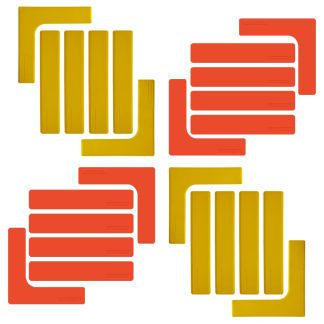 EcoWalker Court Line & Corner Markers — Red & Yellow I/L Shapes