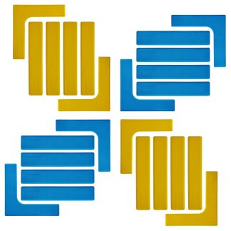 EcoWalker Court Line & Corner Markers — Blue & Yellow I/L Shapes