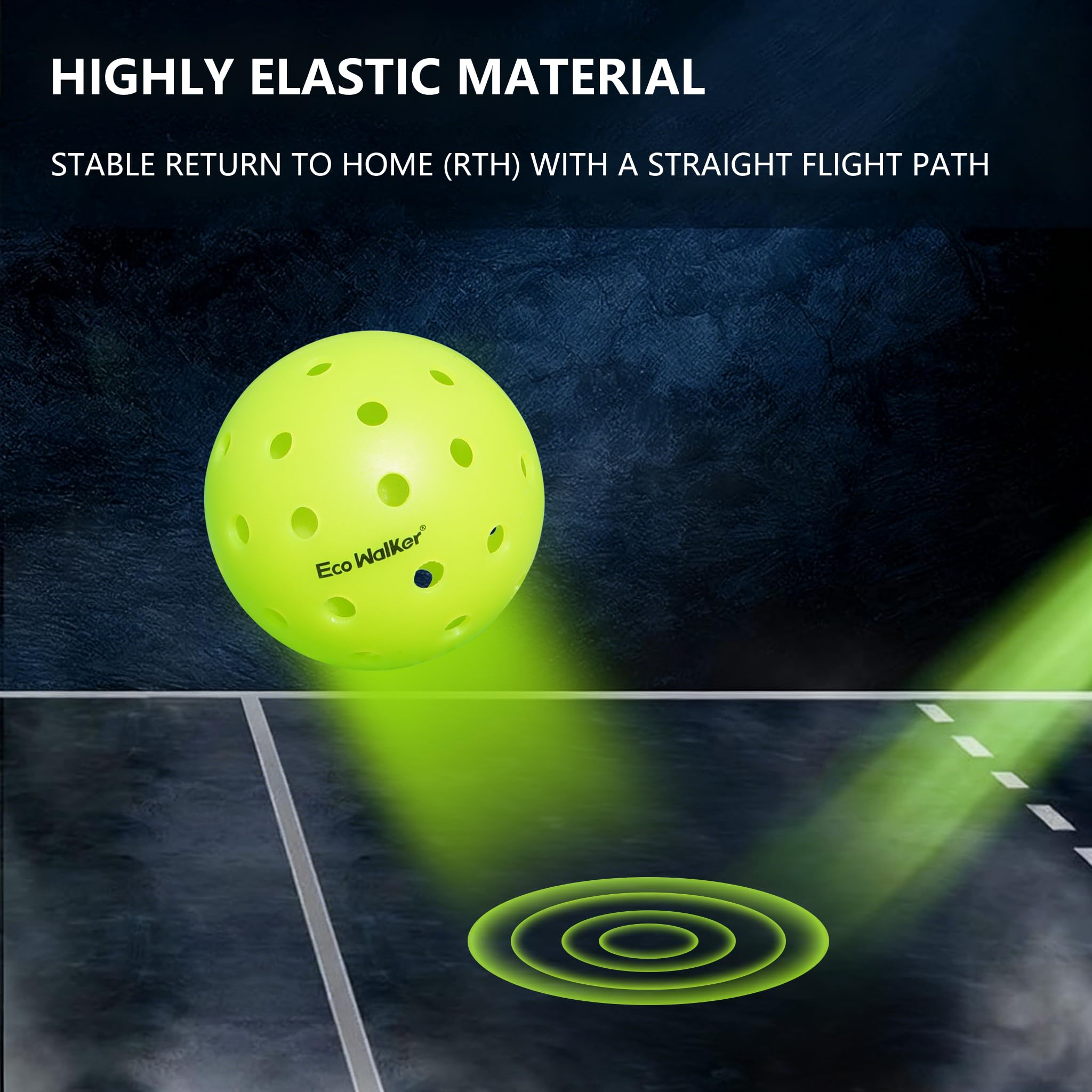 EcoWalker Outdoor Pickleball Balls 40-Hole — Yellow 12-Pack - Image 6