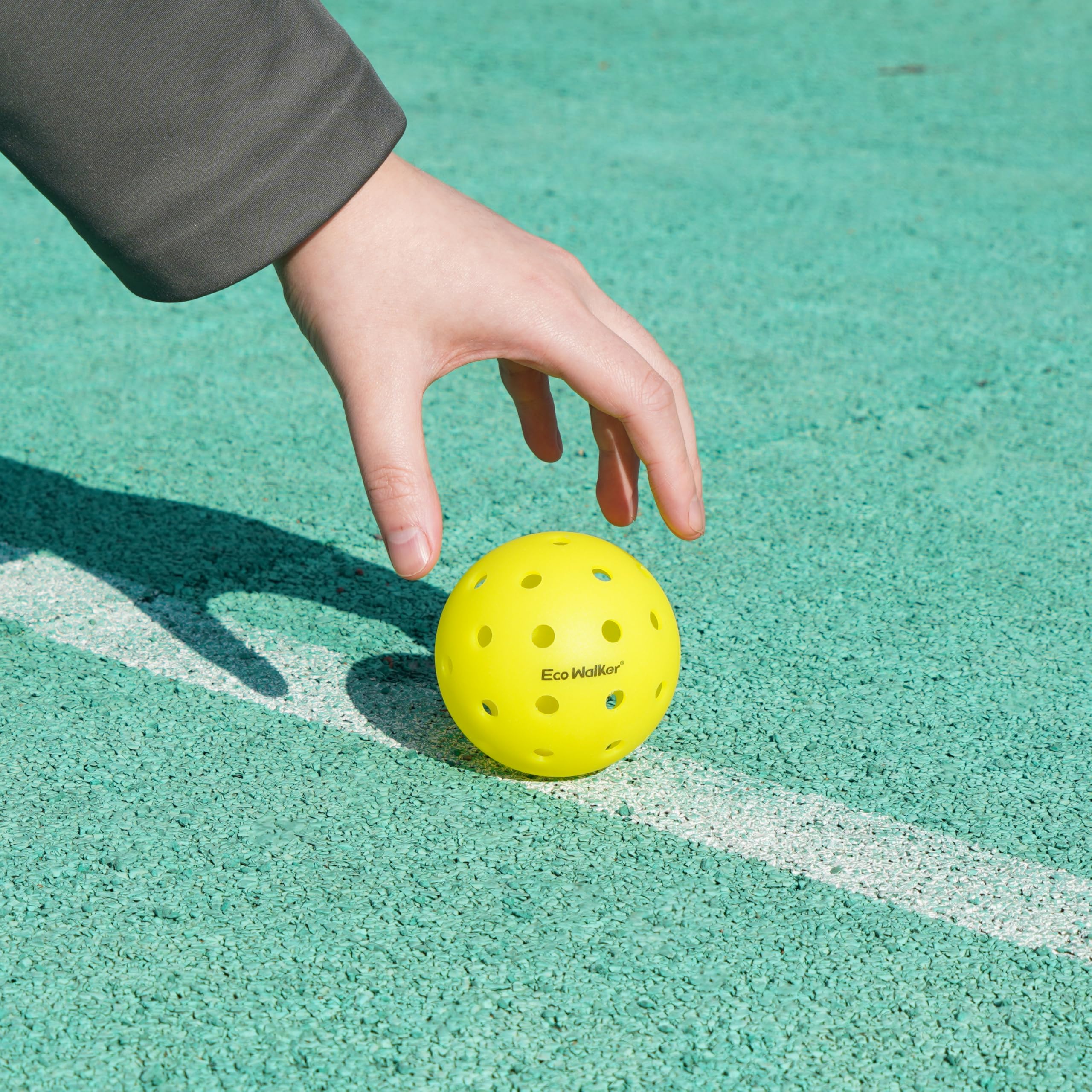 EcoWalker Roto-Molded Outdoor Pickleball Balls 40-Hole — Yellow 12-Pack - Image 5