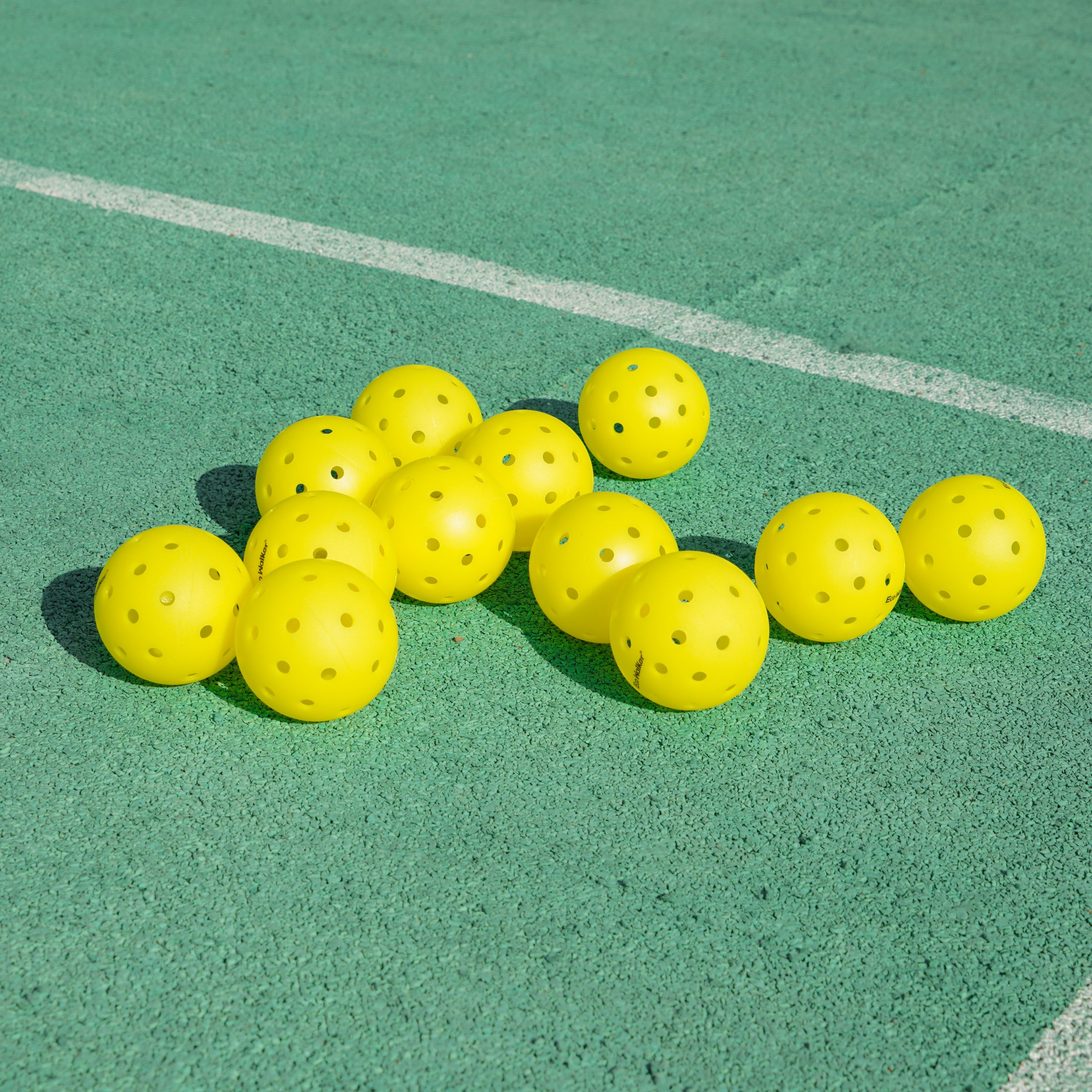EcoWalker Roto-Molded Outdoor Pickleball Balls 40-Hole — Yellow 12-Pack - Image 2